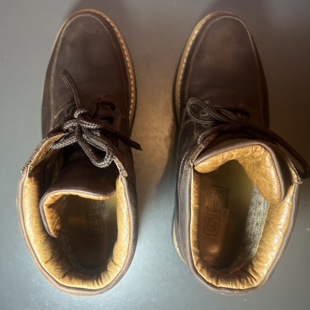 Gibi Homme Leather Boots Men's Size EU 39 US 7 Lace Up Brown Ankle EUC Artisan - Picture 6 of 10